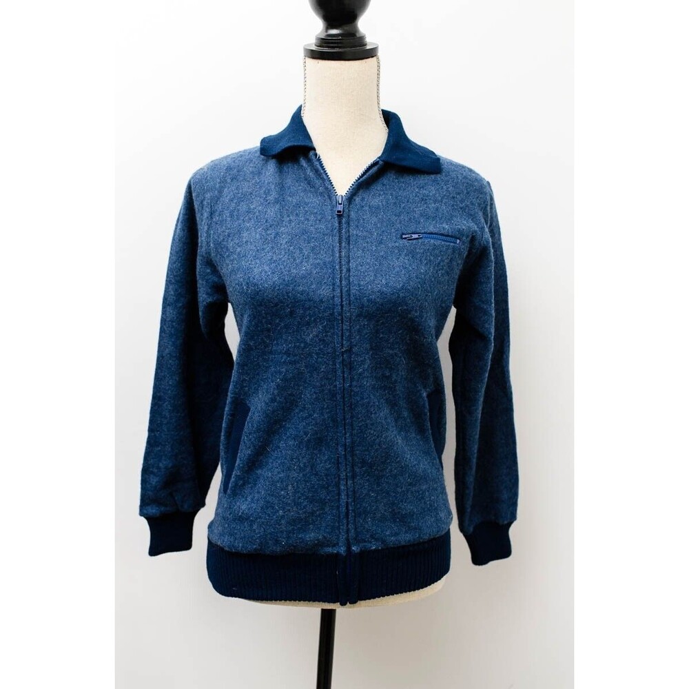 Vintage Cox Navy blue soft sweater 36 (xs/s) cozy activewear full zip